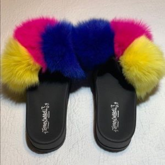 JEFFREY CAMPBELL “EDIE POM” platform slippers - Picture 7 of 8